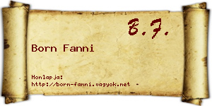 Born Fanni névjegykártya