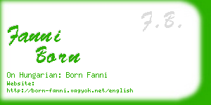 fanni born business card